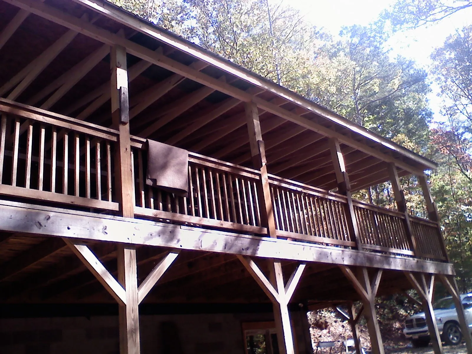 Timber framing under a new elevated porch and deck — Roof Leak Repair in Opelika by Roofing Brothers